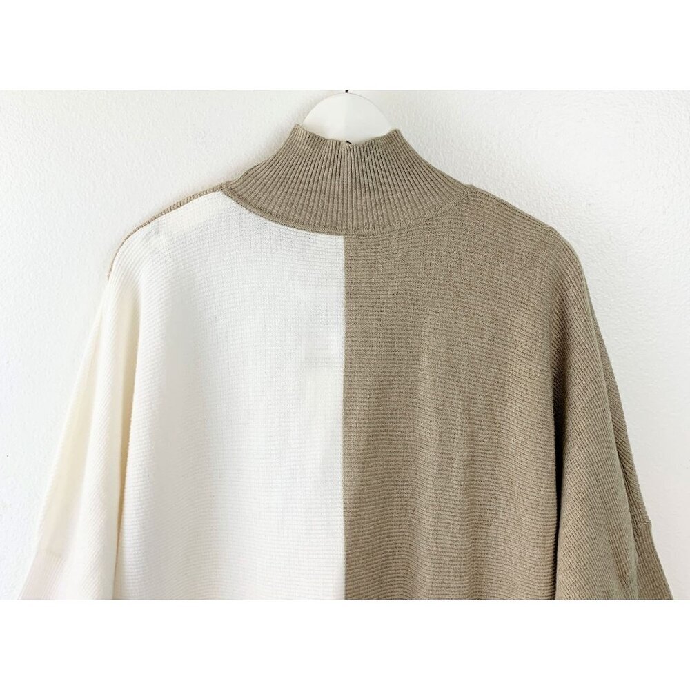 Nwt Elan Khaki Cross Front Color Block Sweater Si… - image 7